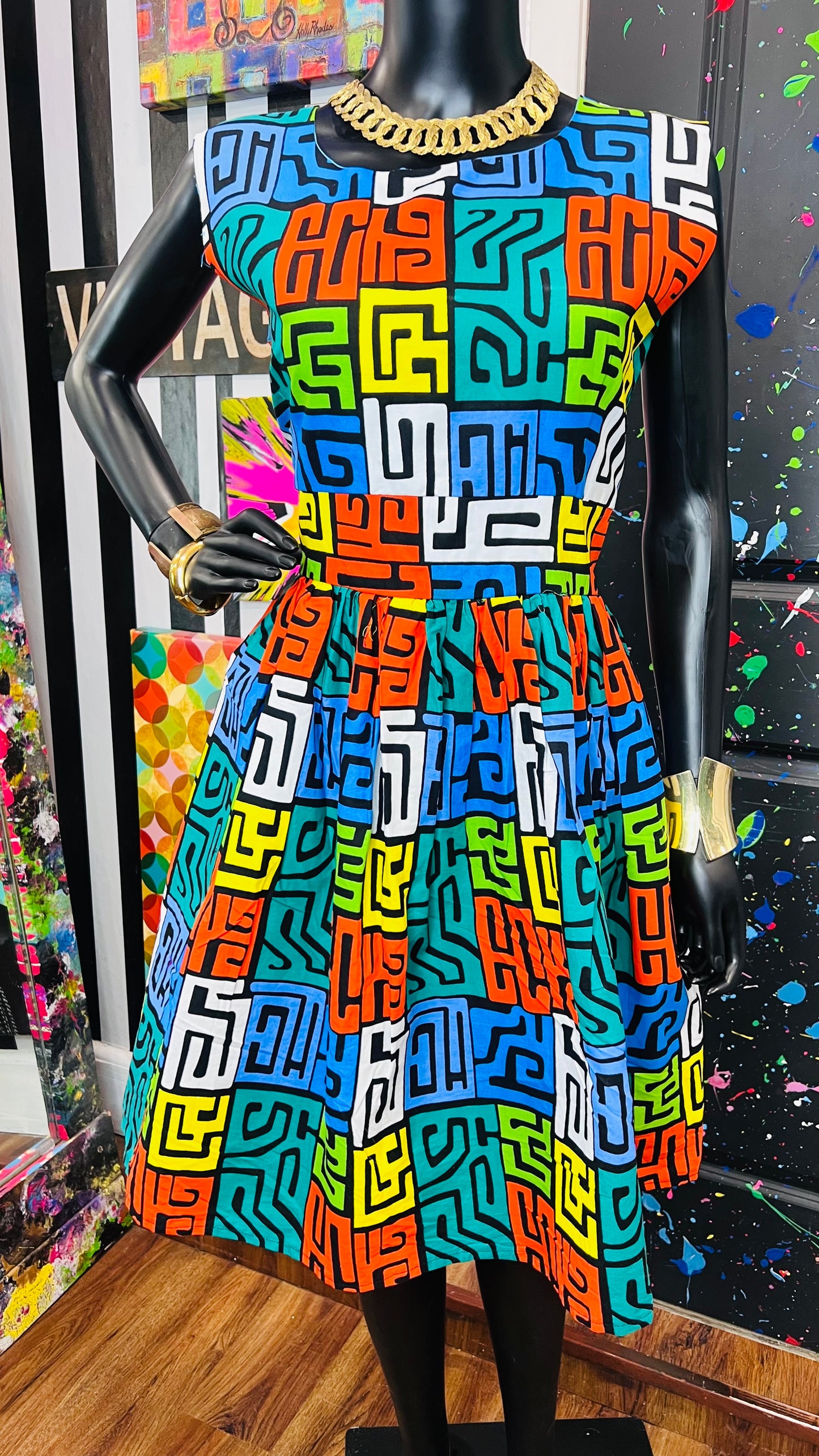 African Cotton Dress Handmade (12)