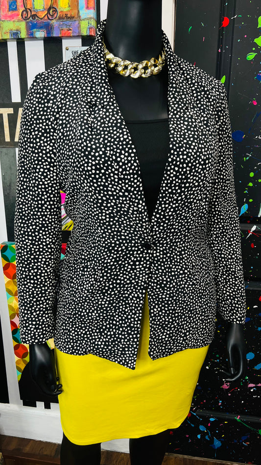 Vintage Black & White Polka Dot Blazer (14)