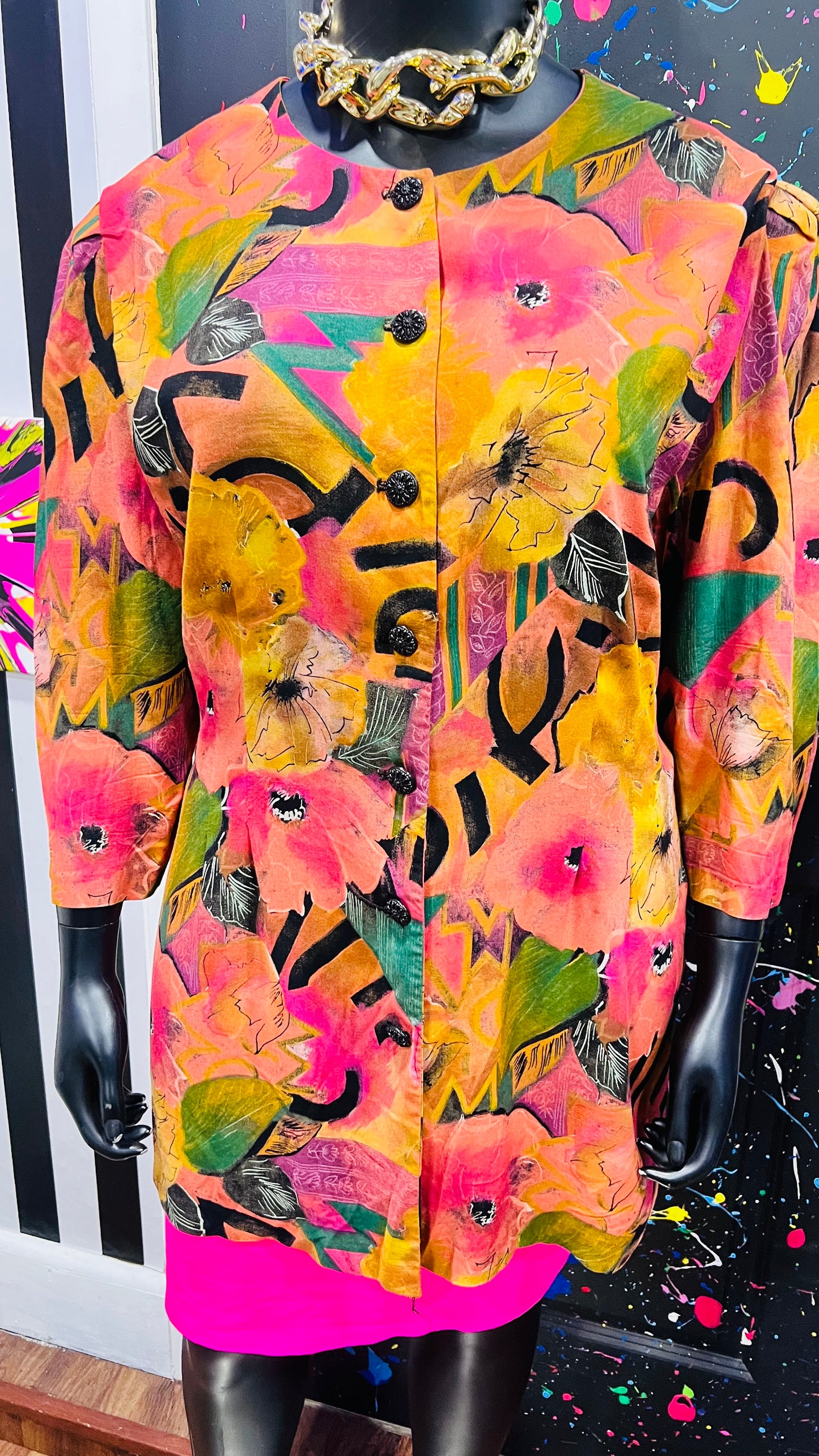 Vintage Rayon Jazzy Blouse (22W)