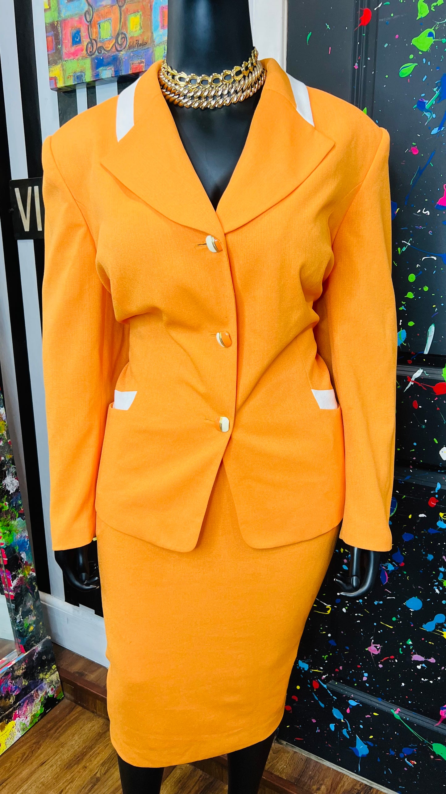 Vintage Orange & Cream Suit (24W)