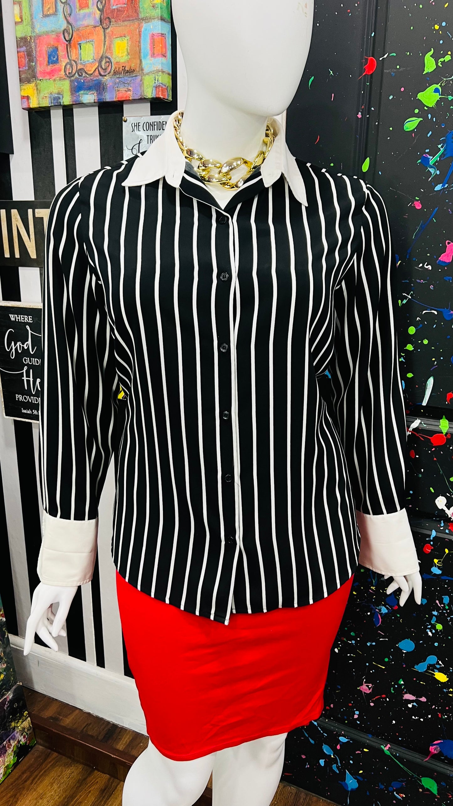Vintage Jordan Striped Blouse (18)