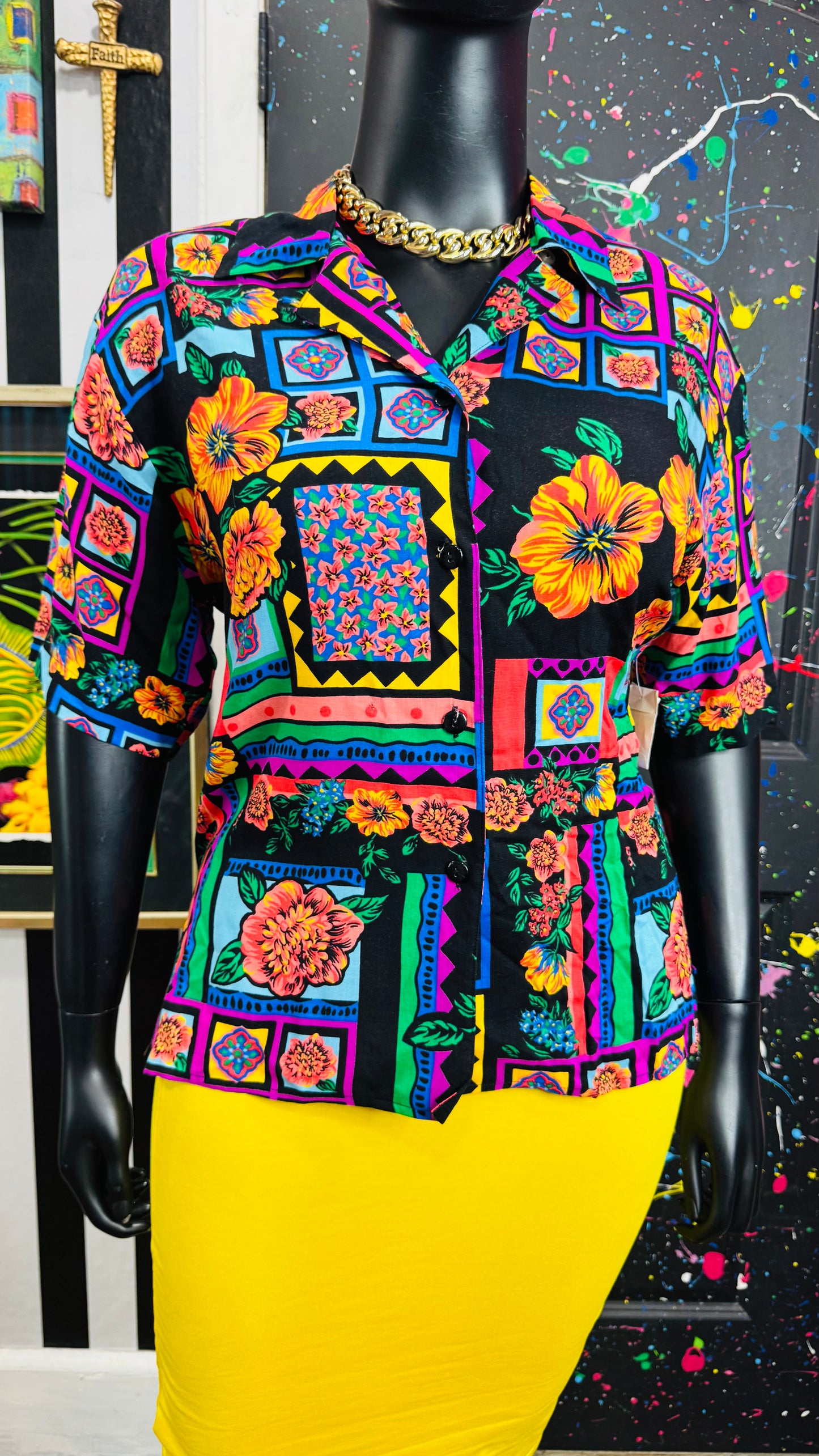 Vintage Rayon 80’s Blouse New w/ Tags (18)