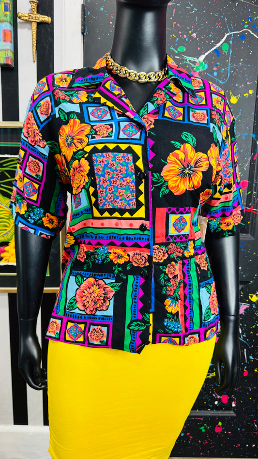 Vintage Rayon 80’s Blouse New w/ Tags (18)