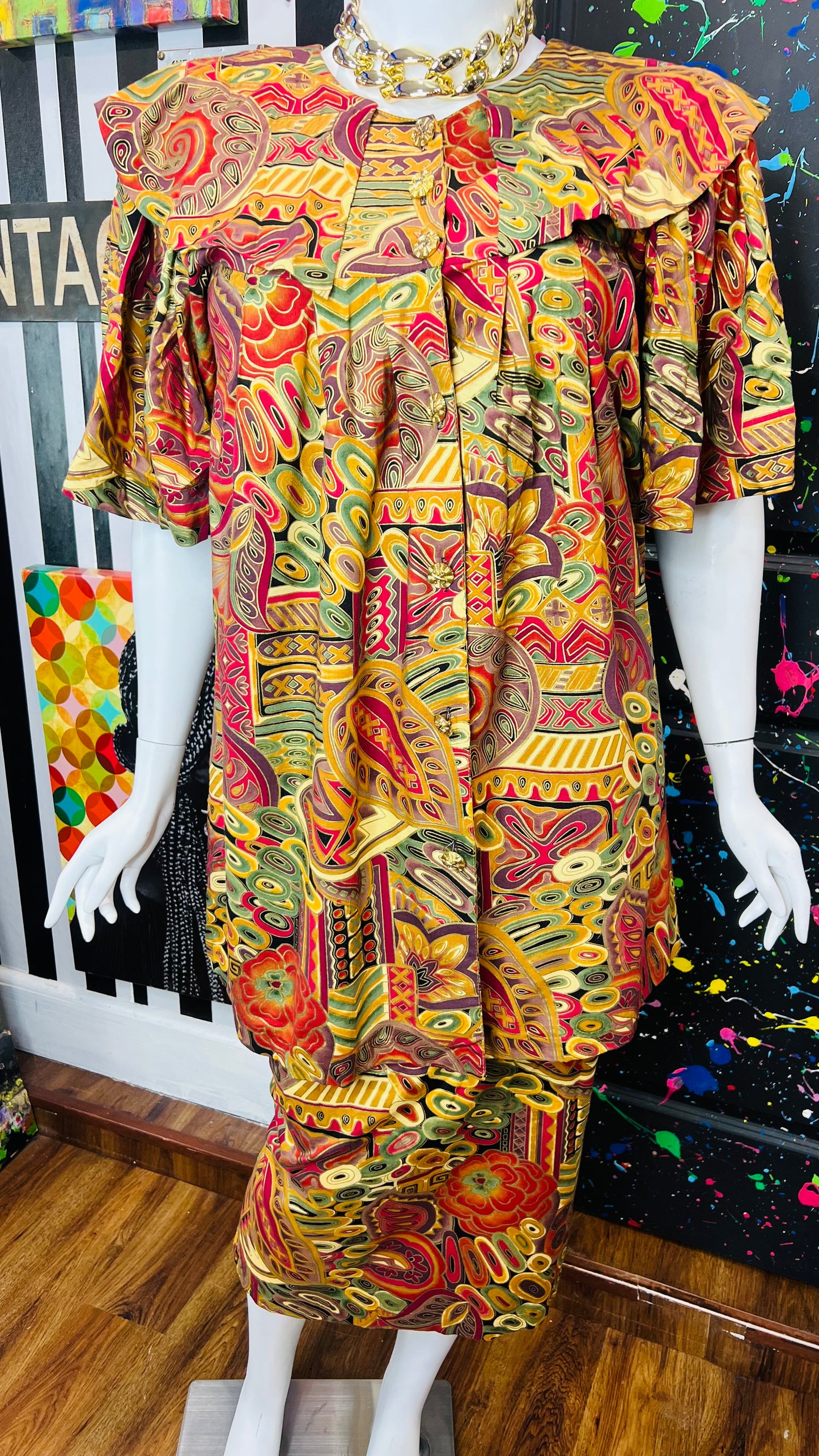 Vintage Traditional African Skirt Set (14/16)