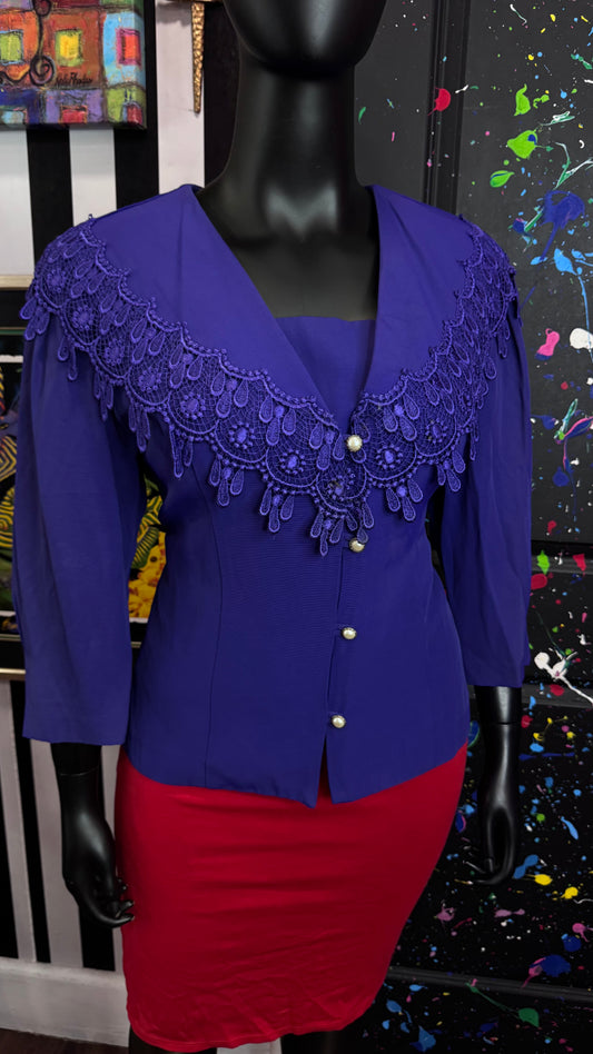 Vintage Purple Lace Blouse (22)