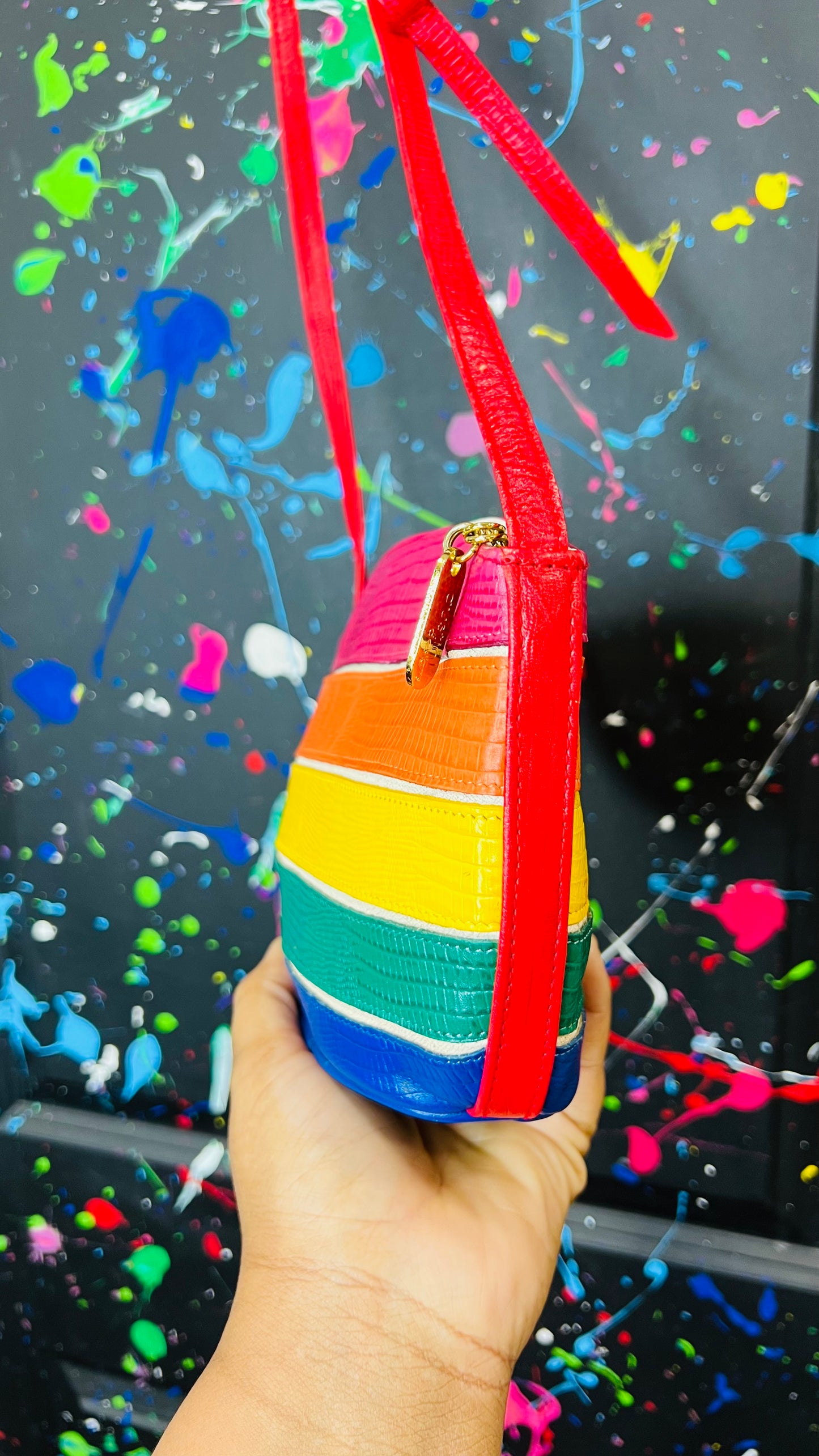 Vintage Genuine Leather Rainbow Bag