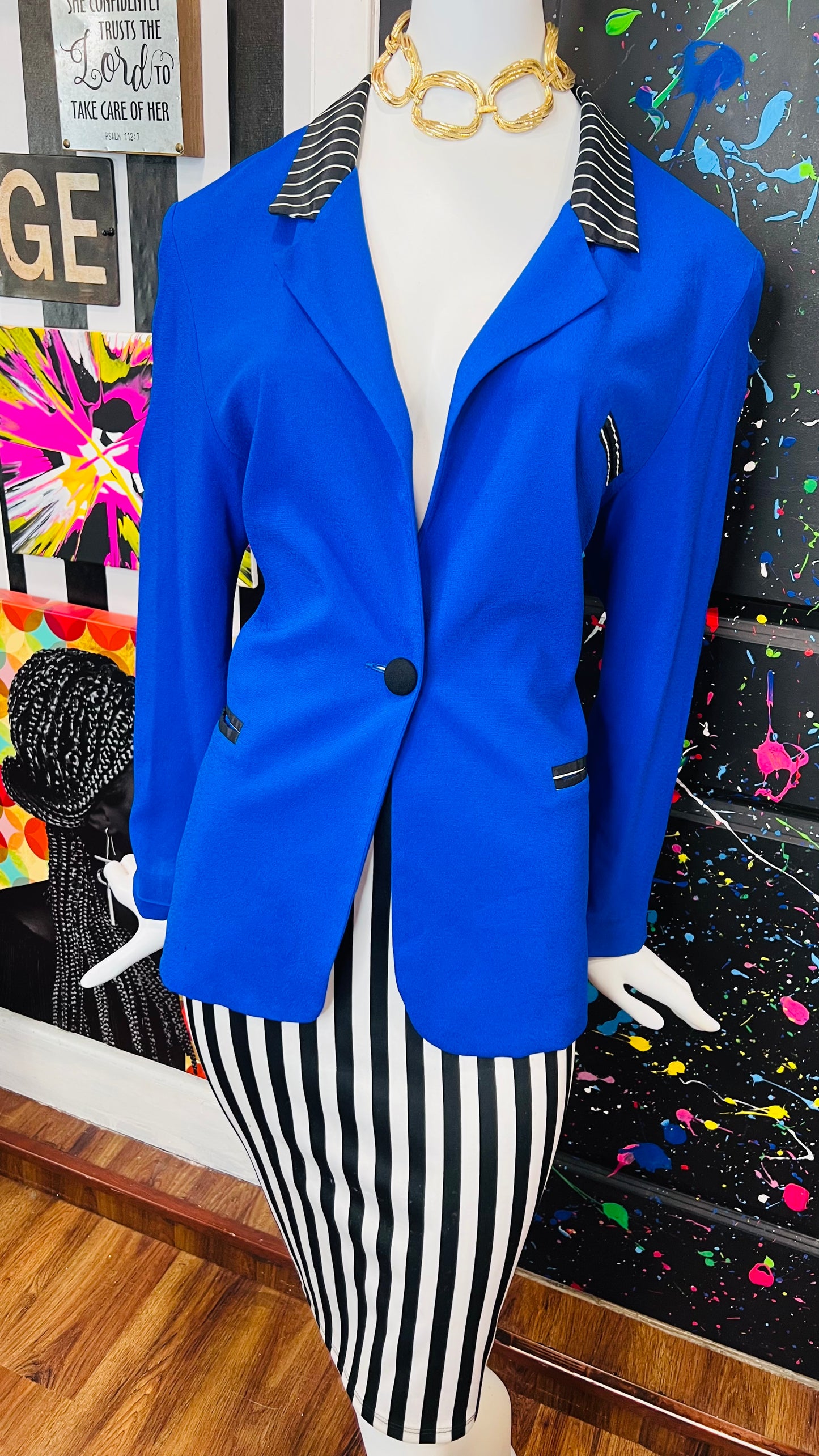 Vintage Blue Piano Blazer (14)