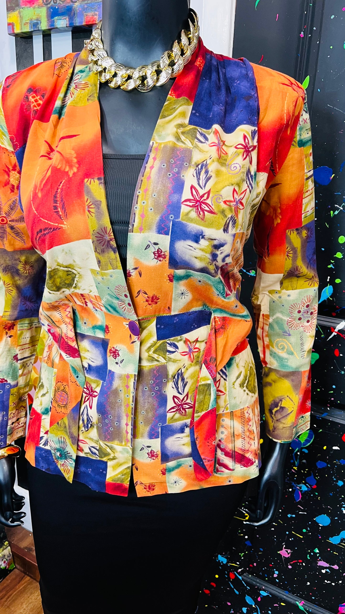 Vintage Rayon Abstact 90’s Blazer (12)