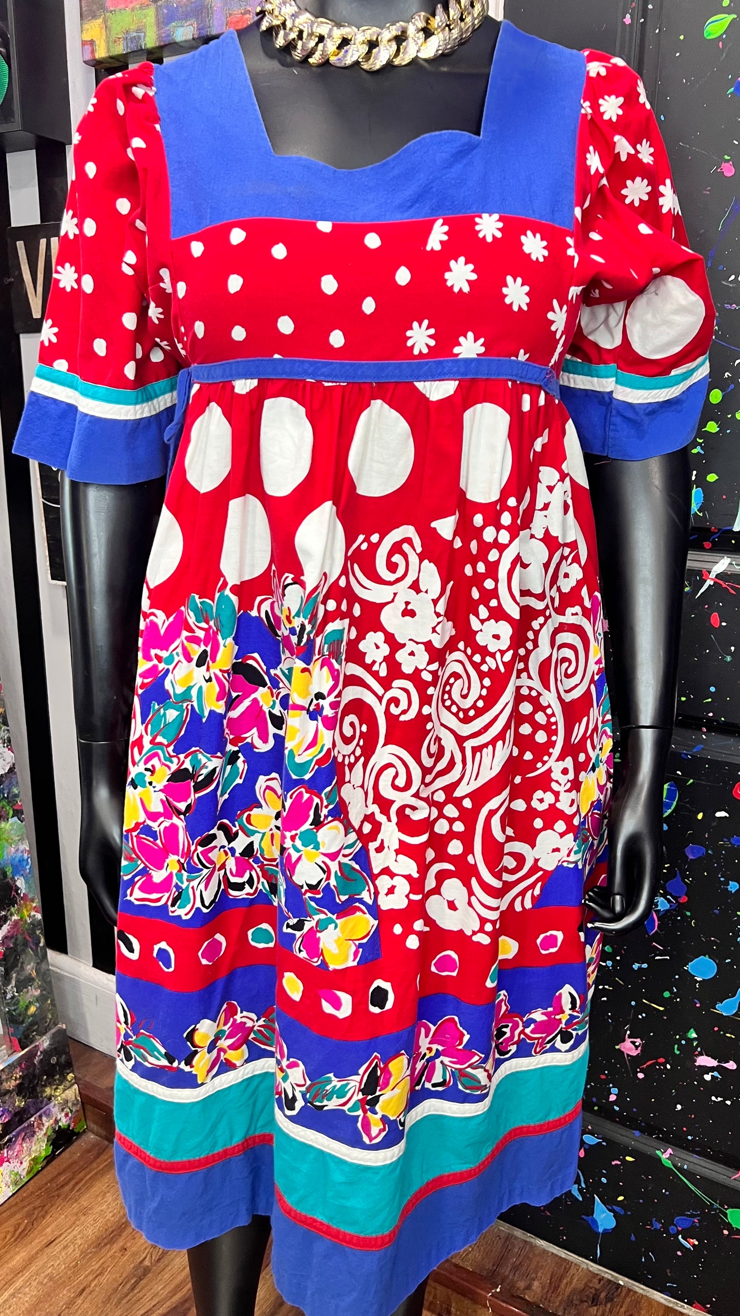 Vintage Color Block Dress (14)