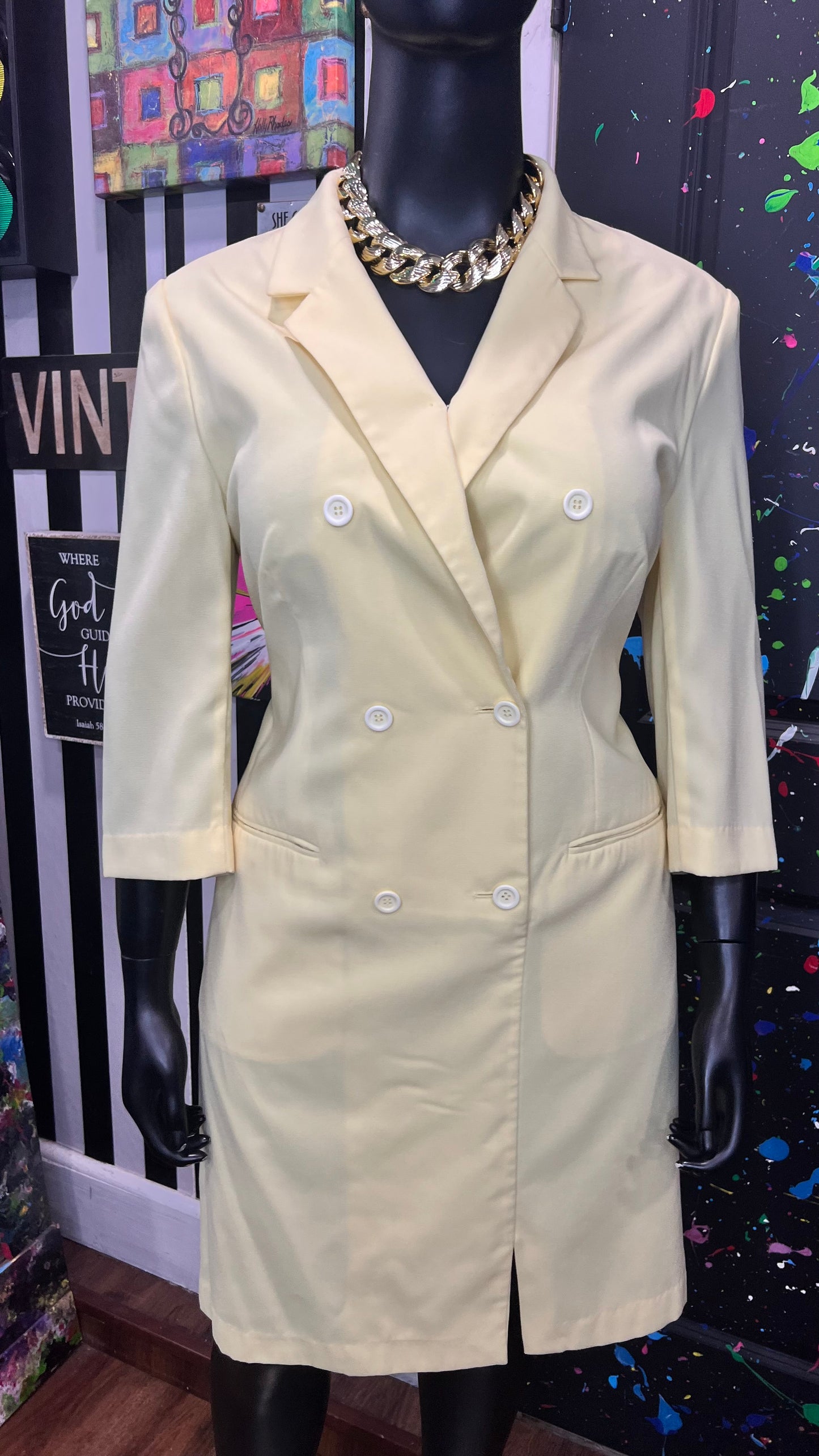 Vintage Yellow Blazer Dress (20)