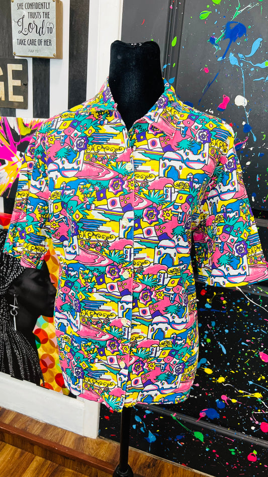 Vintage Cotton Colorful Blouse (14)