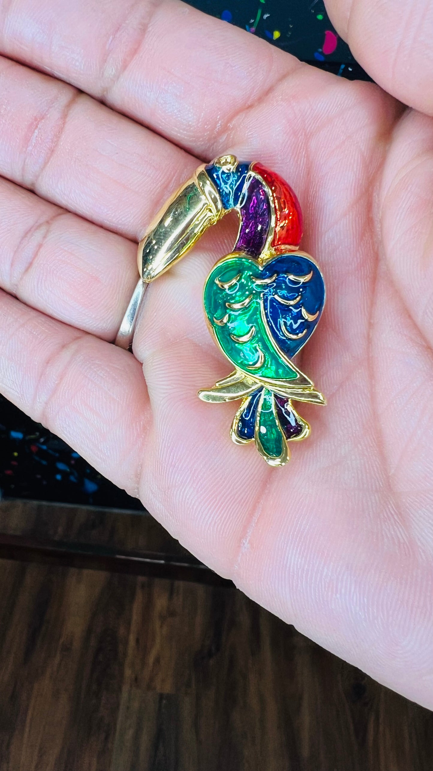 Vintage Peacock Brooch Pin