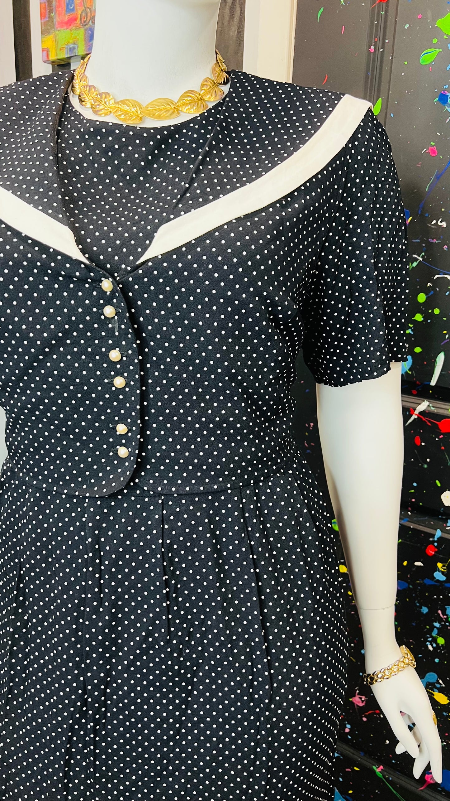 Vintage Polka Dot Sailor Dress (18)