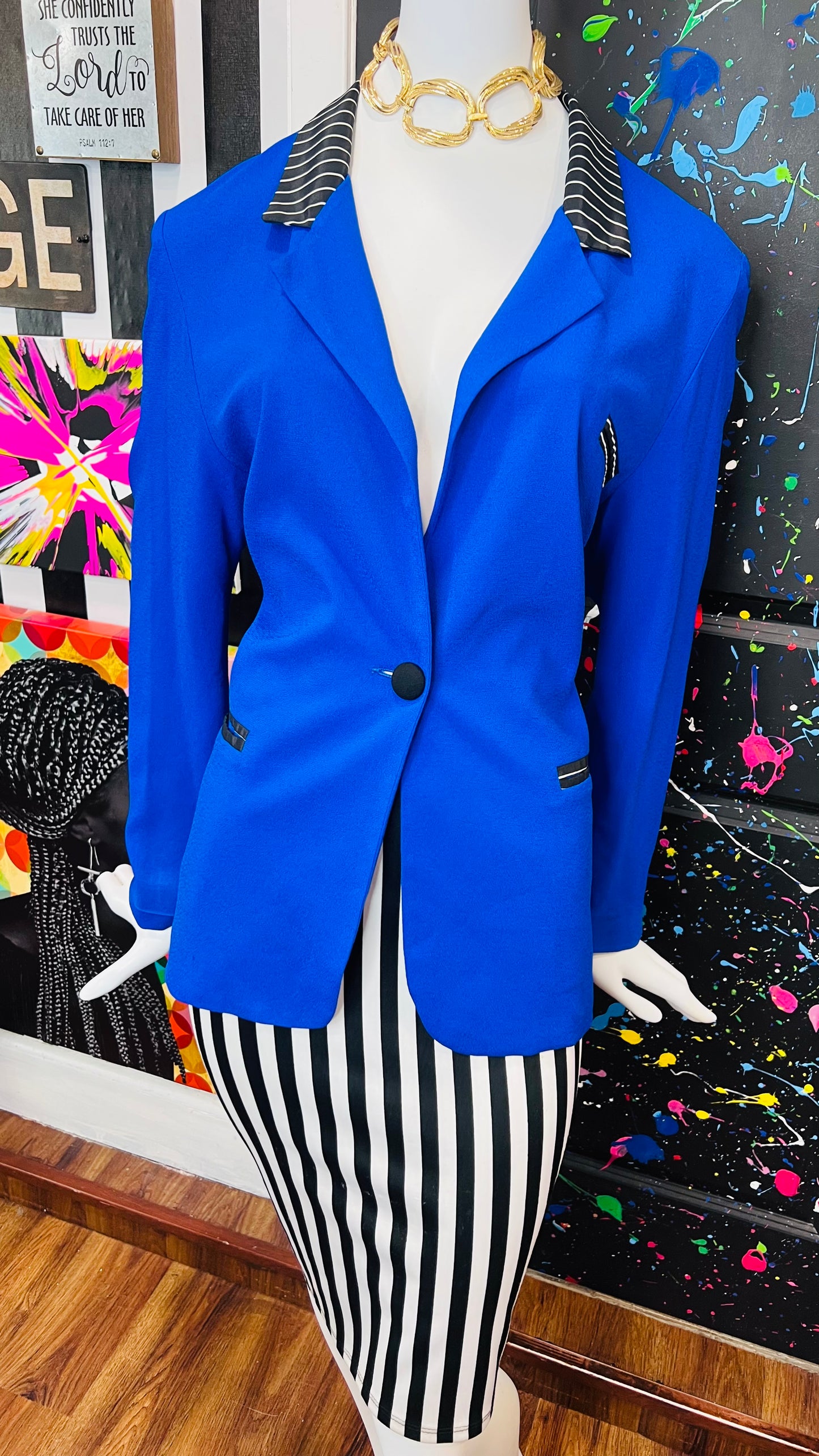 Vintage Blue Piano Blazer (14)