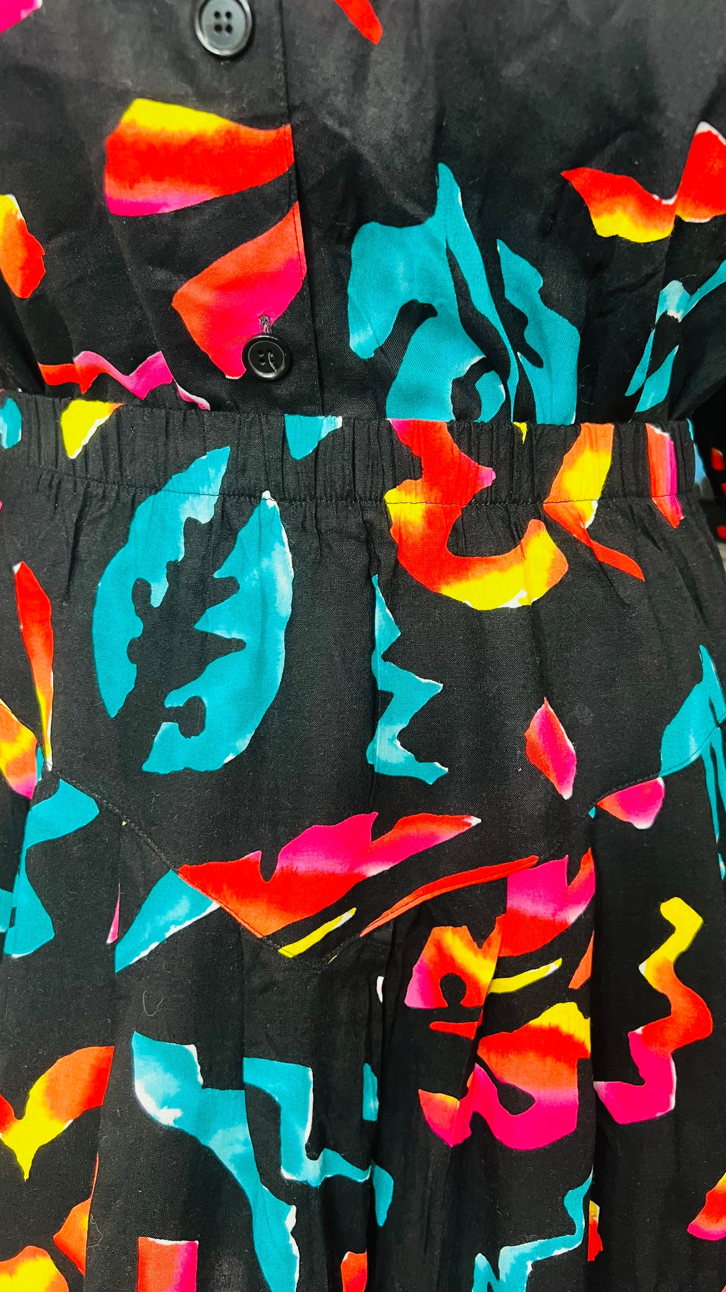 Vintage Abstract Rayon Skirt Set (16)