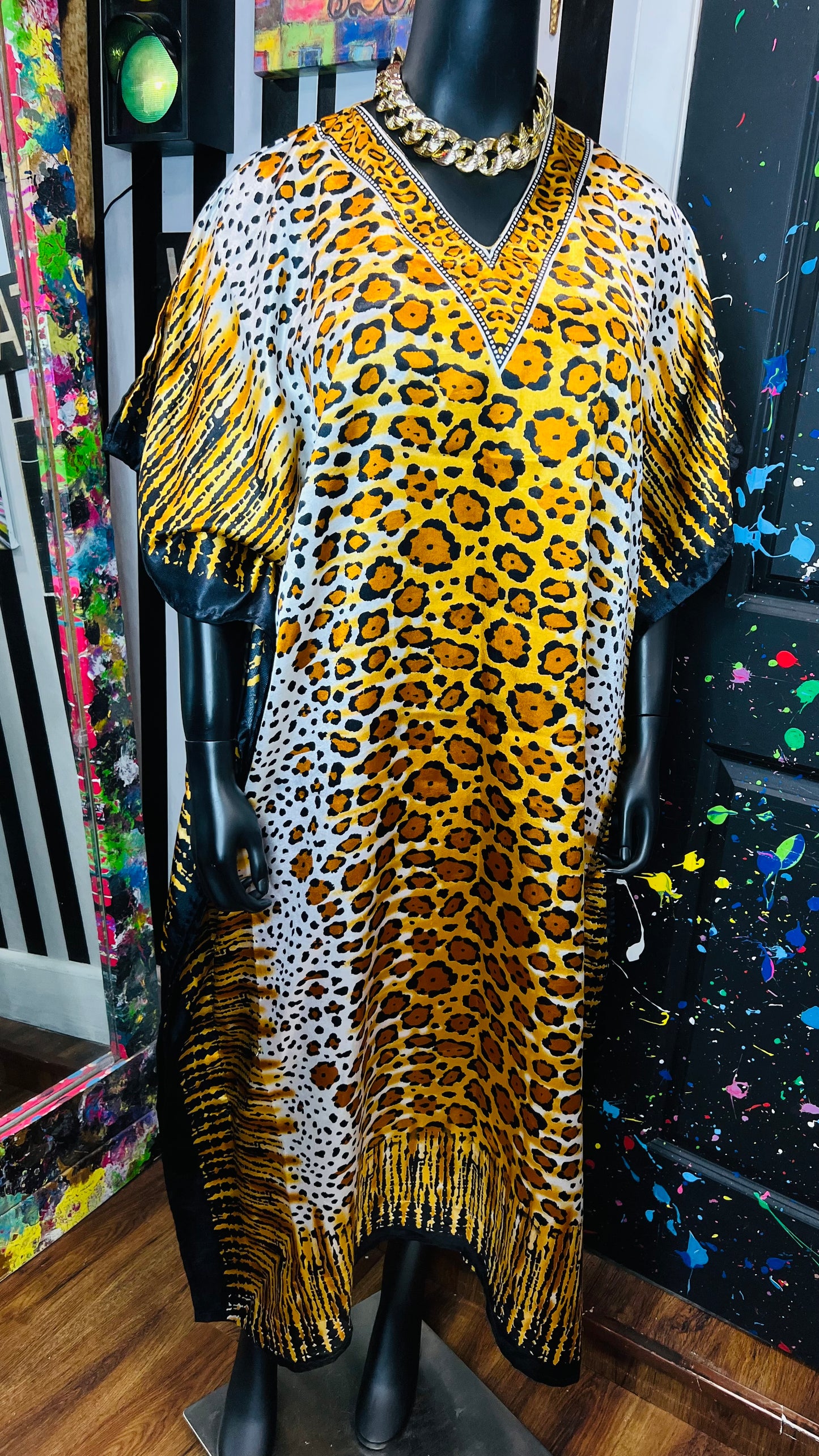 Vintage Animal Print Kaftan (OS)