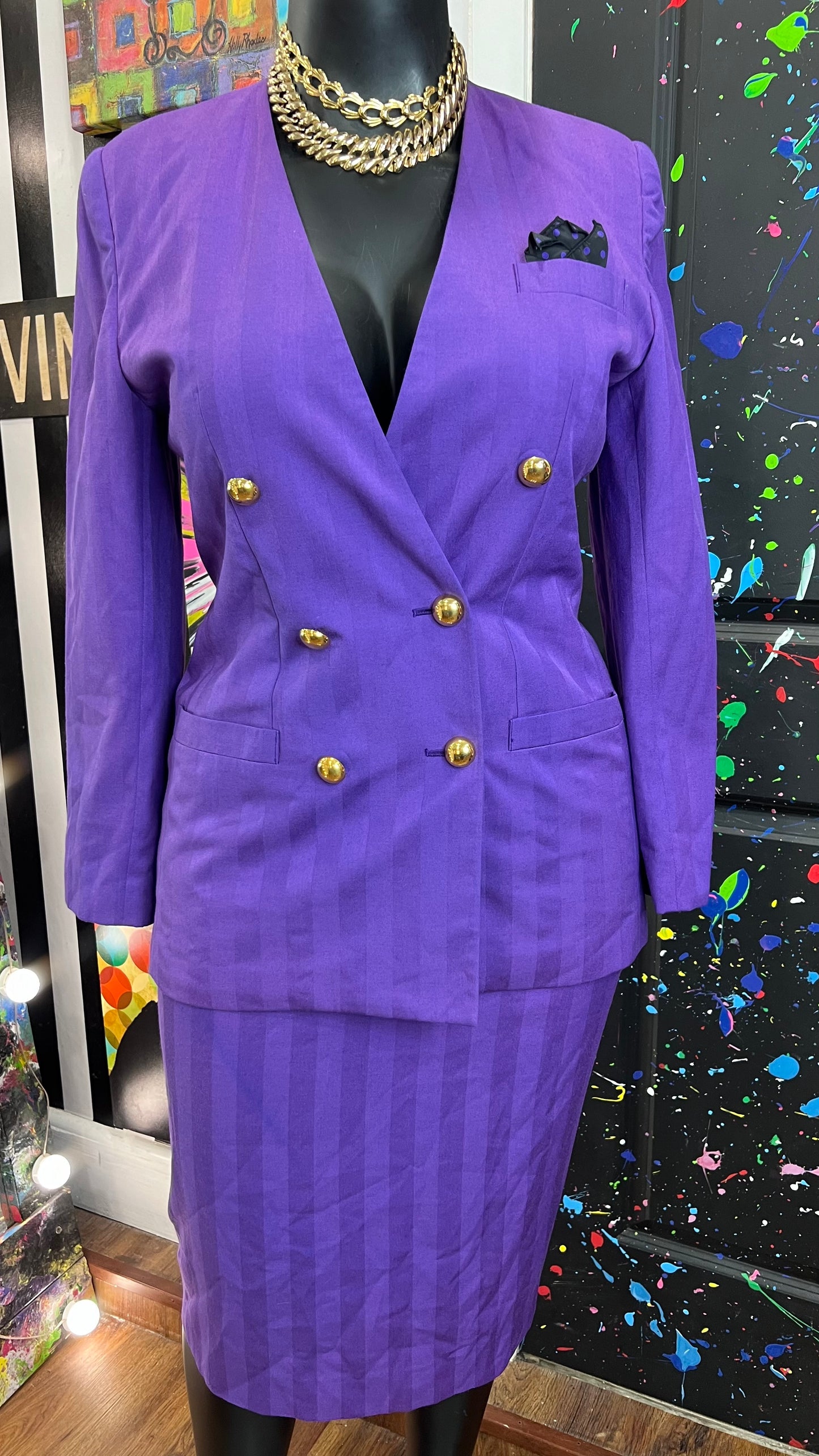 Vintage Purple Double Breasted Suit (12)