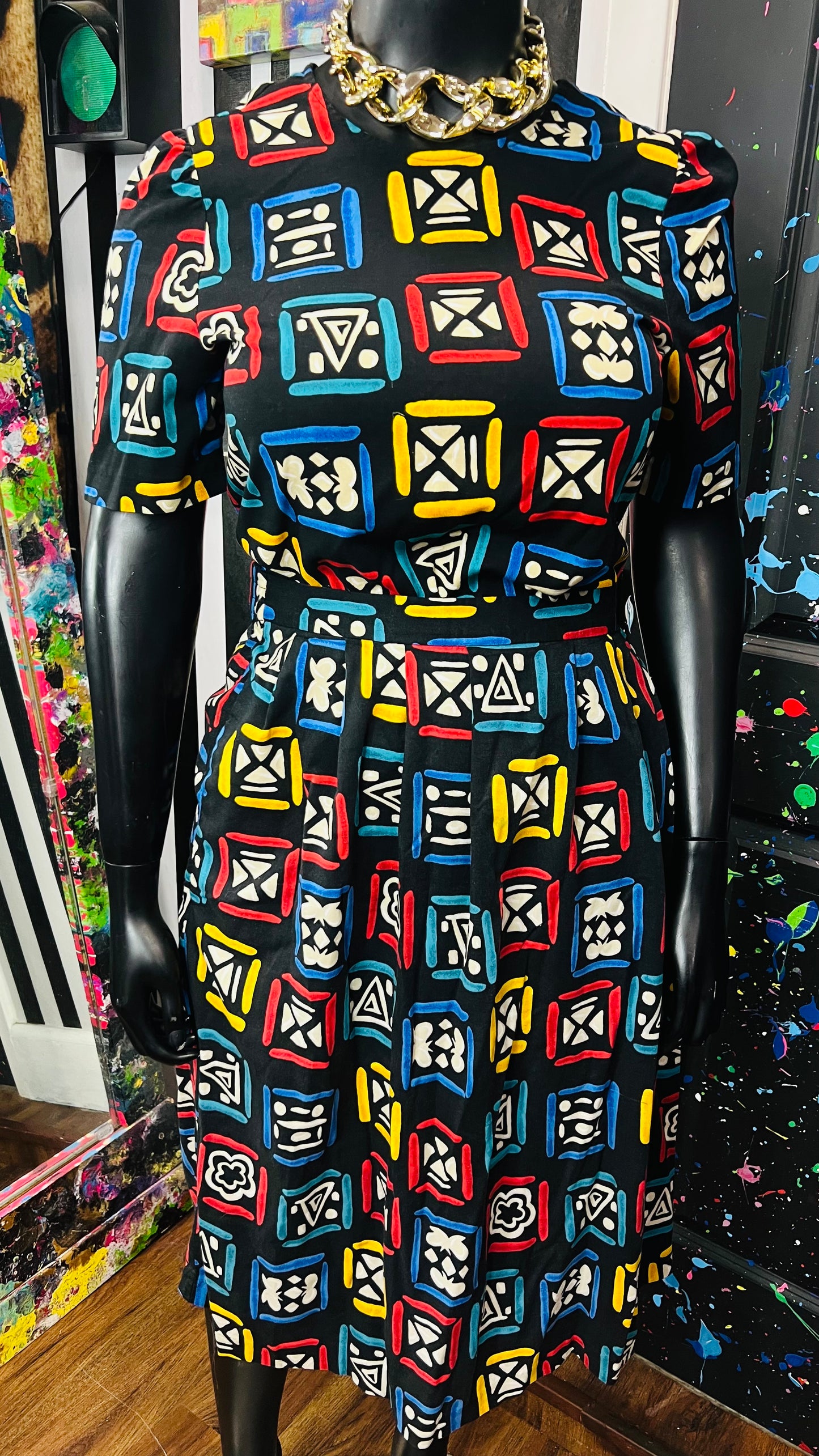 Vintage Rayon Tribal Skirt Set (18)