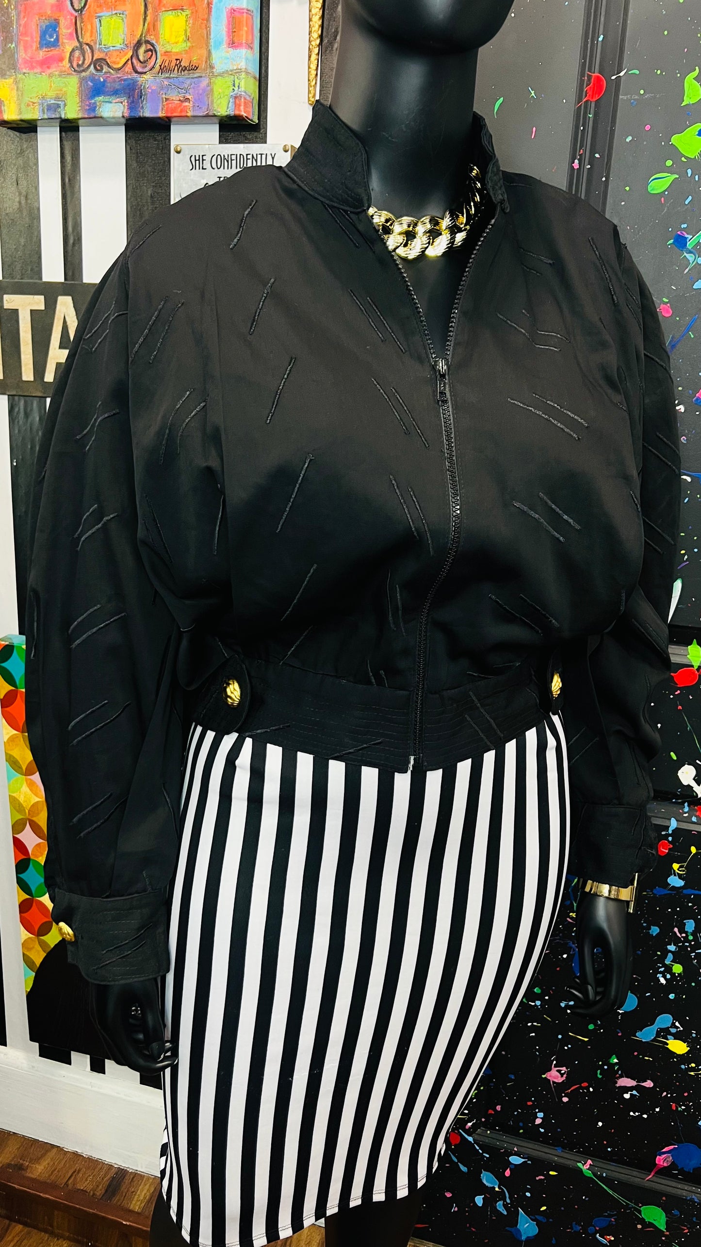 Vintage Gene Ewing Cropped Batwing Jacket (14)