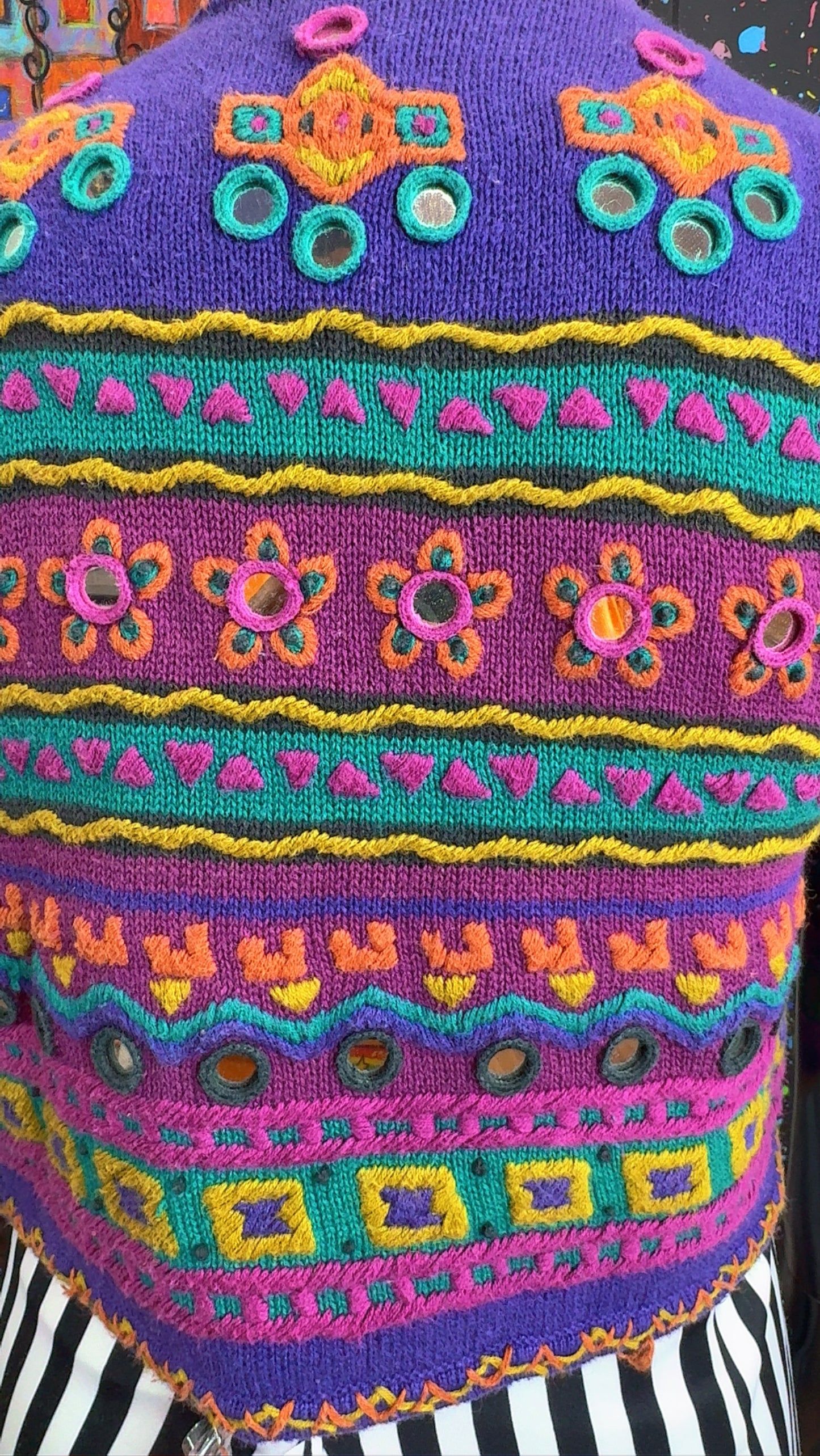Vintage Knit Coogi Style Mirrored Vest (OS)