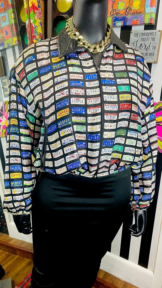 Vintage Silk & Genuine Leather Tags Jacket (16)