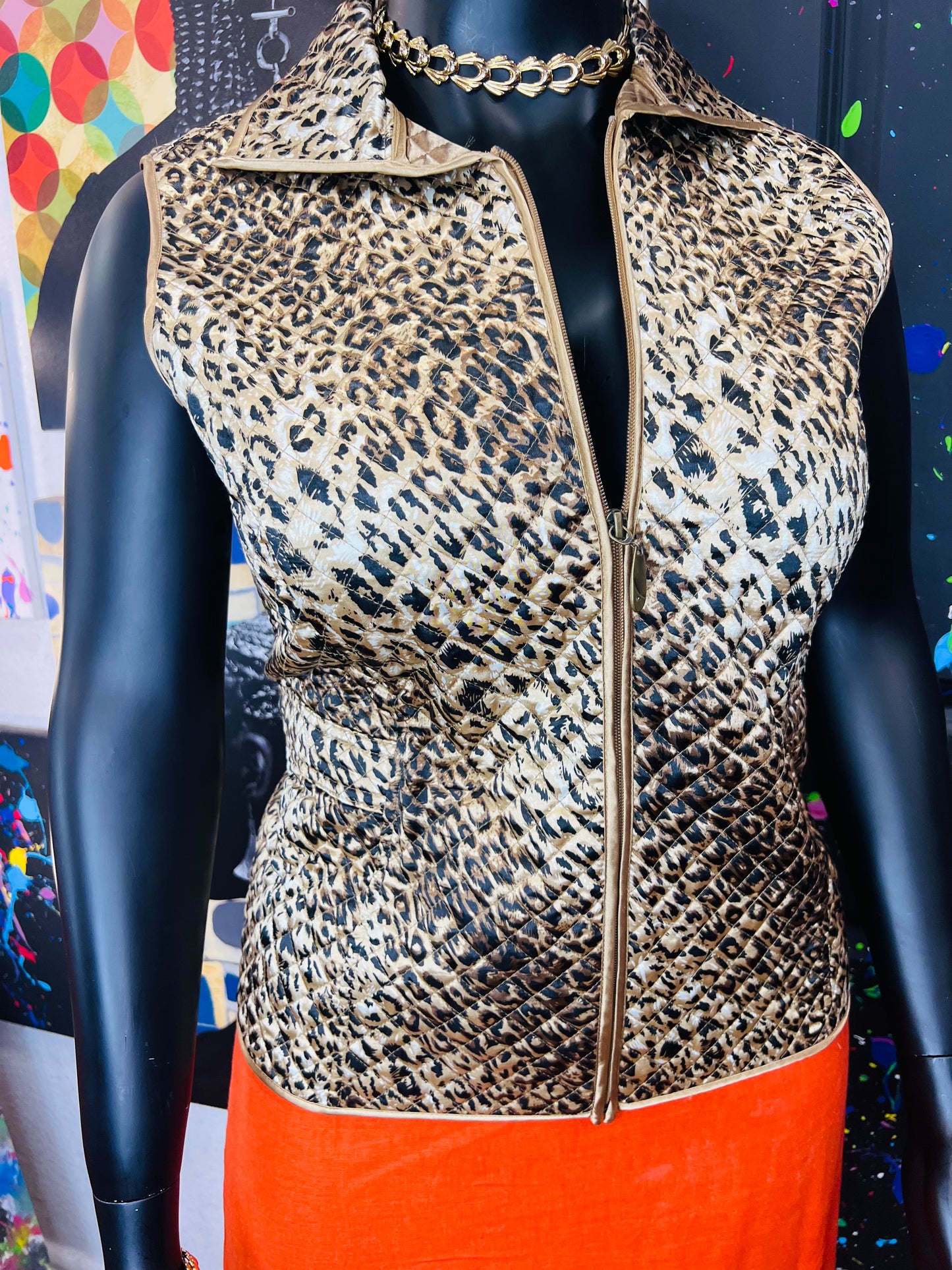 Vintage Cheetah Print Vest