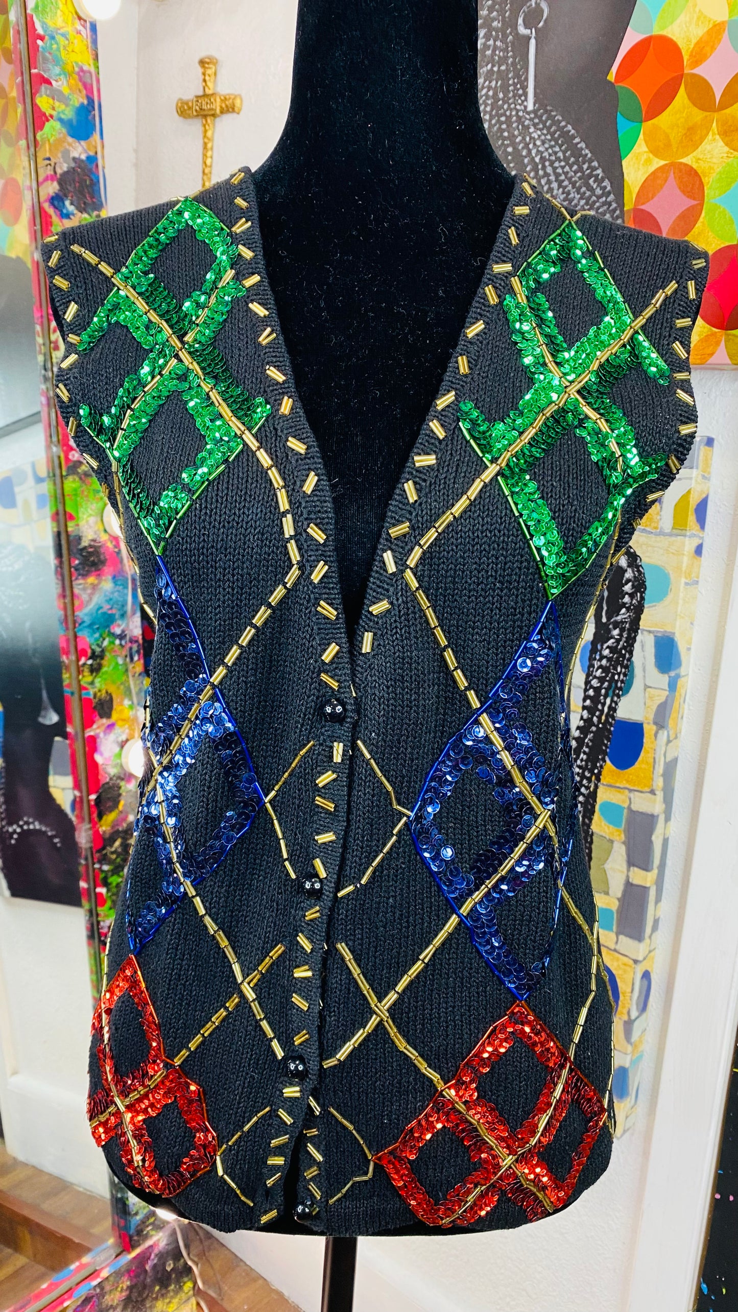 Vintage Sequins Vest