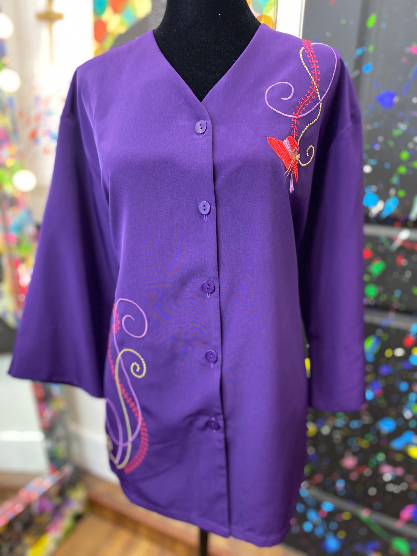 Vintage Purple and Red Blouse