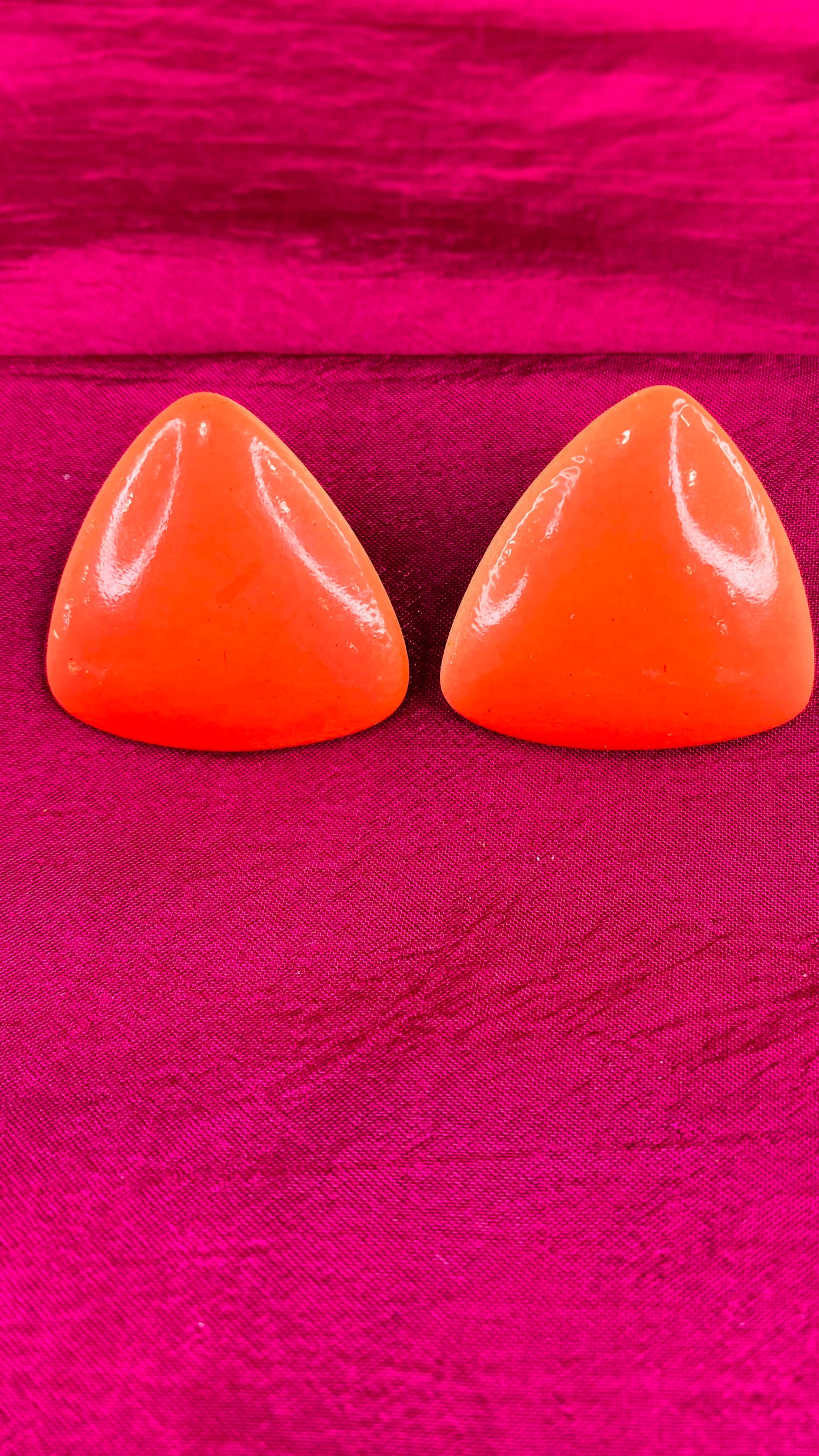 Vintage Orange Triangle Pierced ear earrings