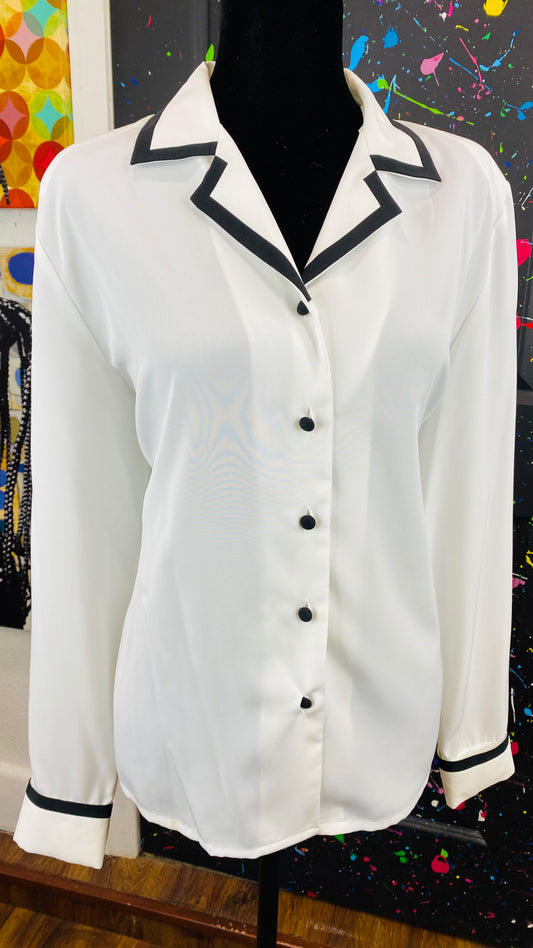 Vintage Black & White Blouse