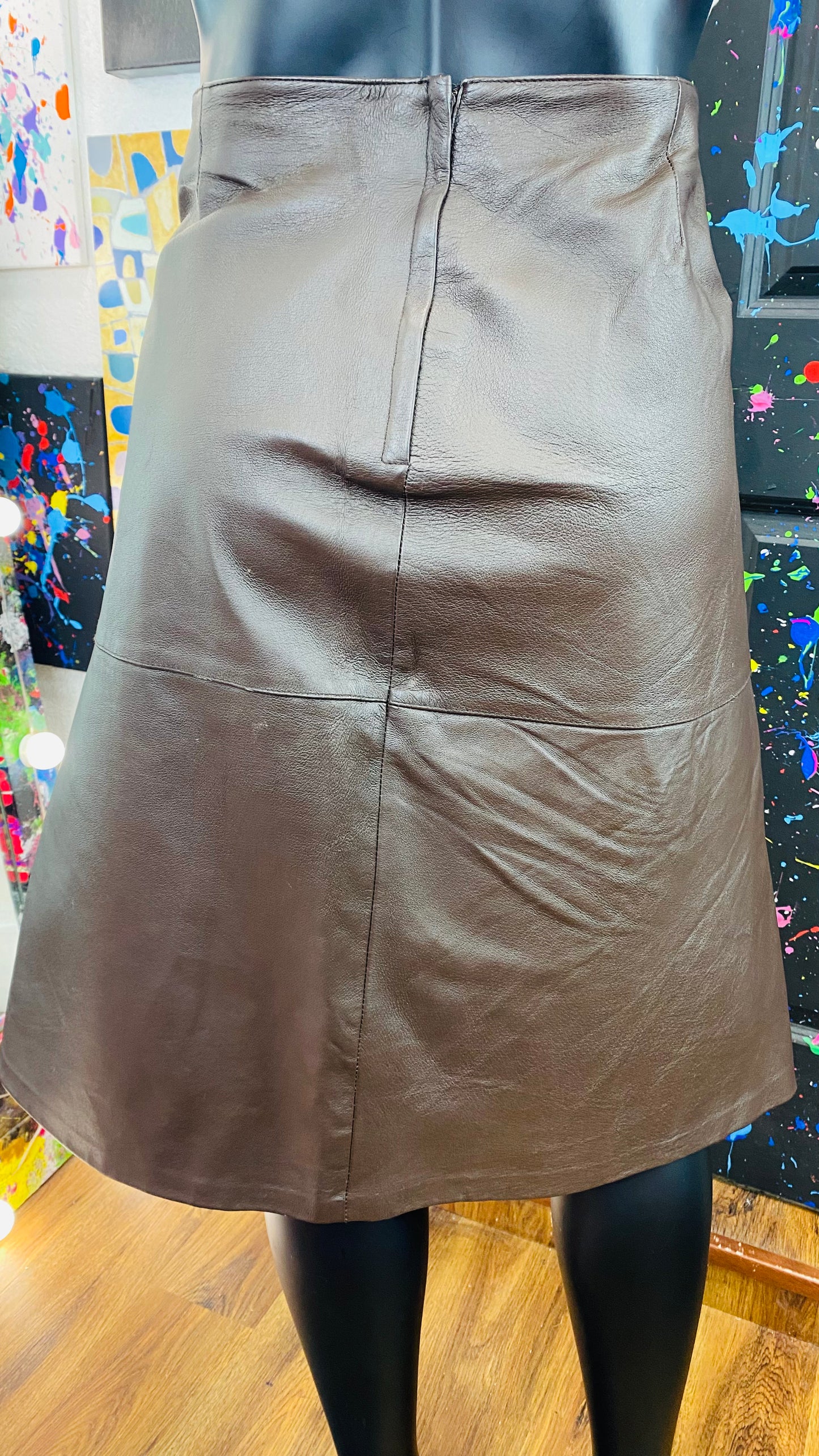 Vintage Brown leather Skirt
