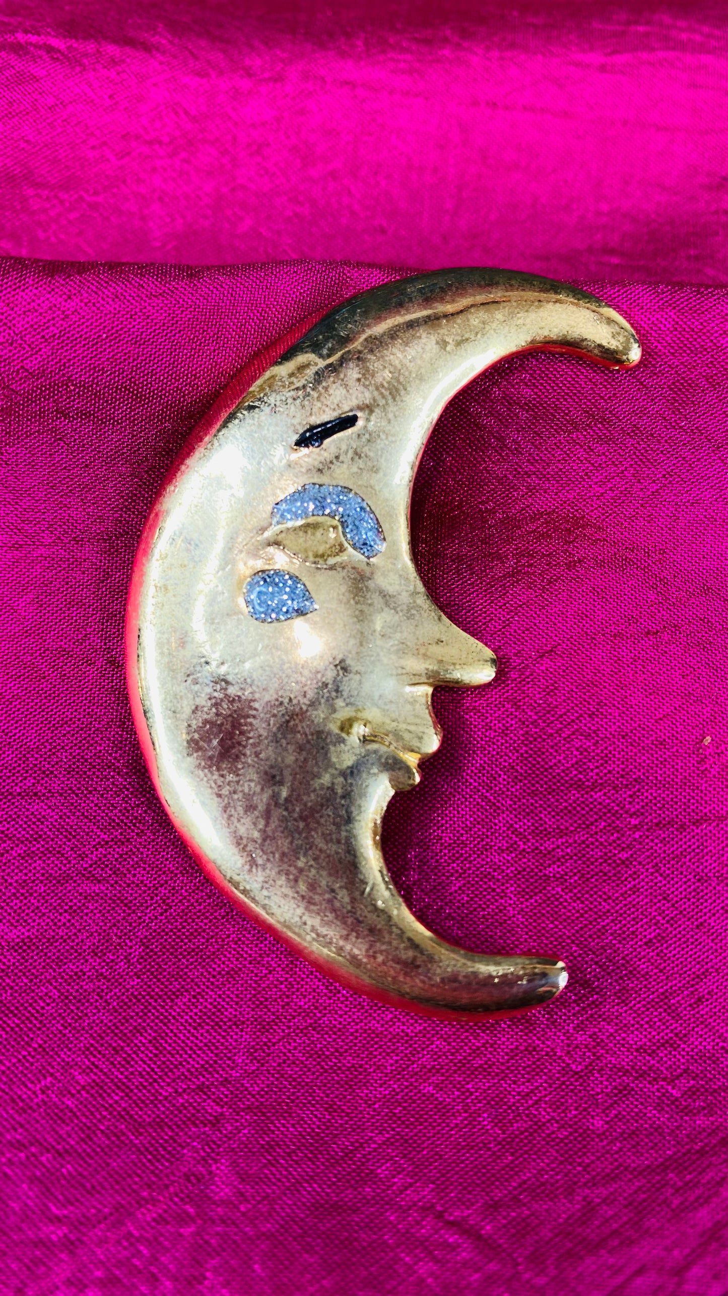 Vintage Gold Moon brooch