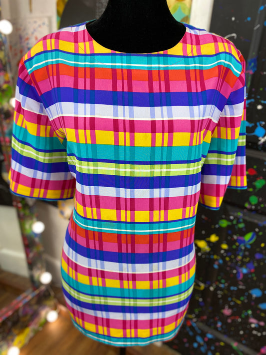 Vintage Color Striped Blouse