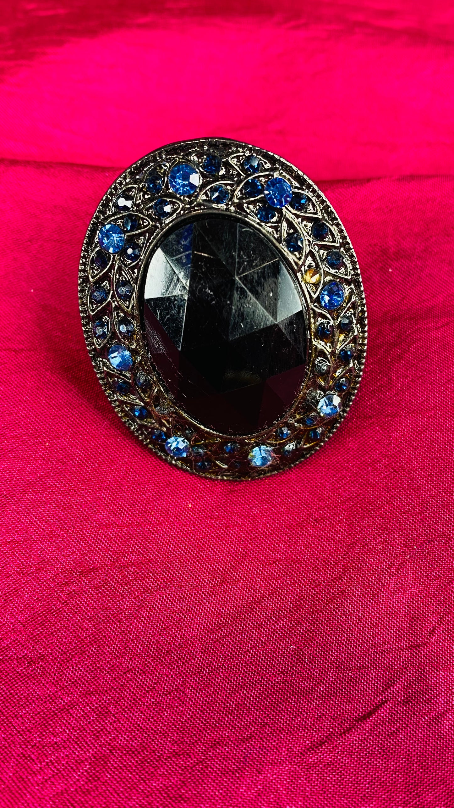 Vintage Black & Blue Diamond Ring