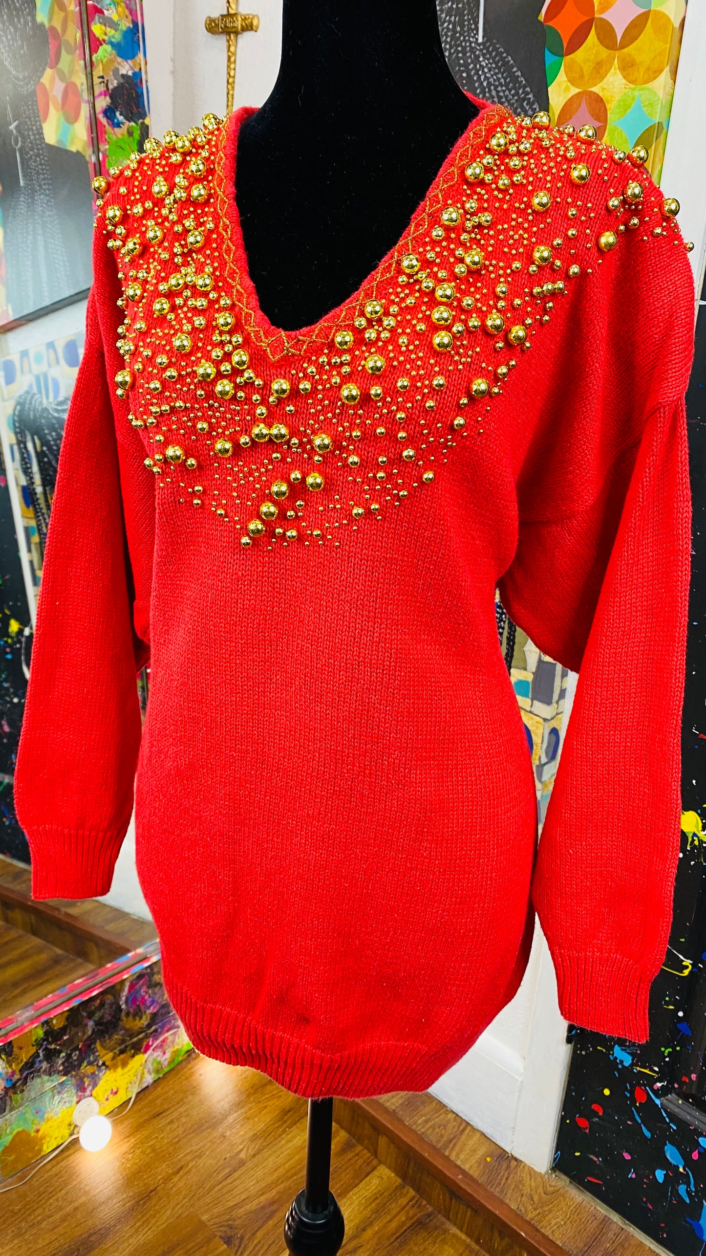 Vintage Jewel Beaded Sweater