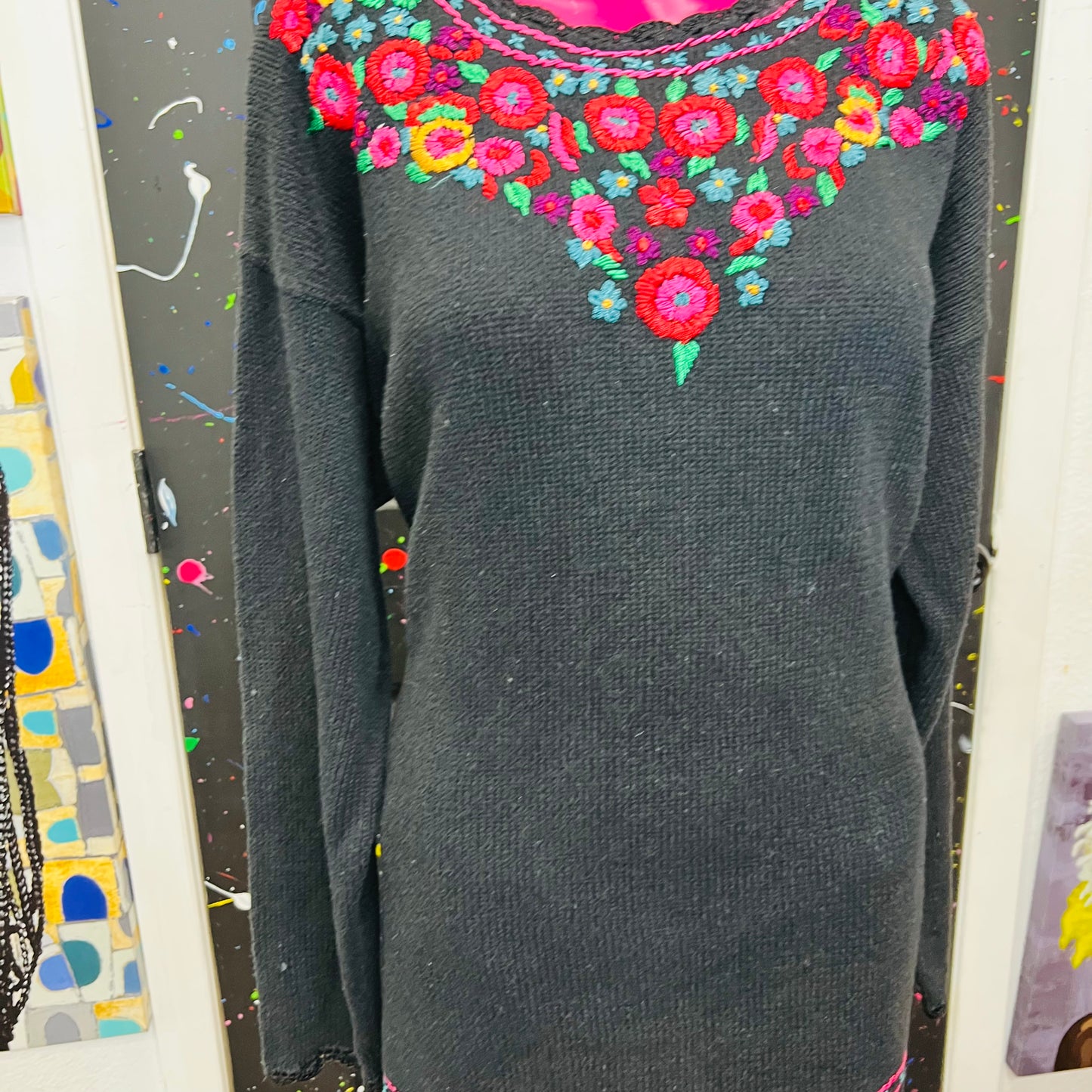 Vintage Floral Knit Sweater
