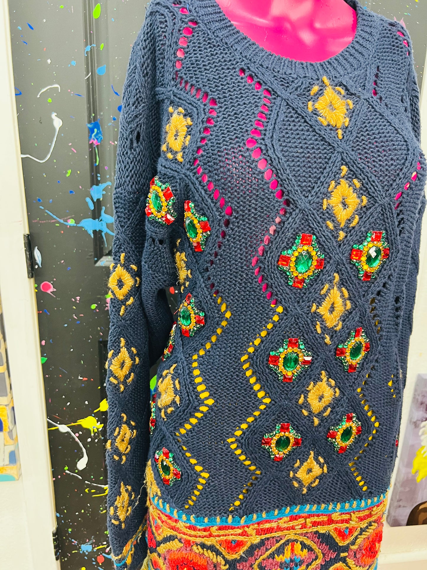 Vintage Cedars Sweater Jeweled