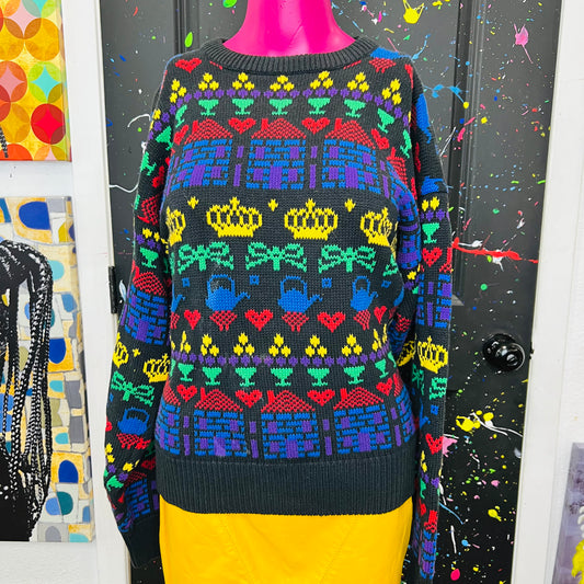 Vintage Knit Primary Color Sweater