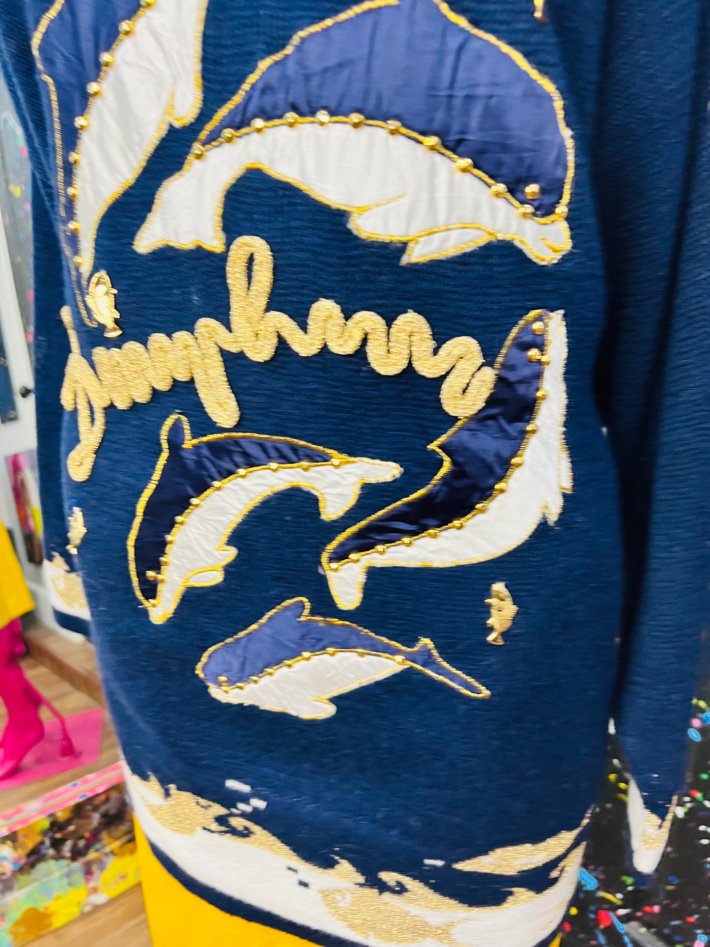 Vintage Studded Dolphin Sweater
