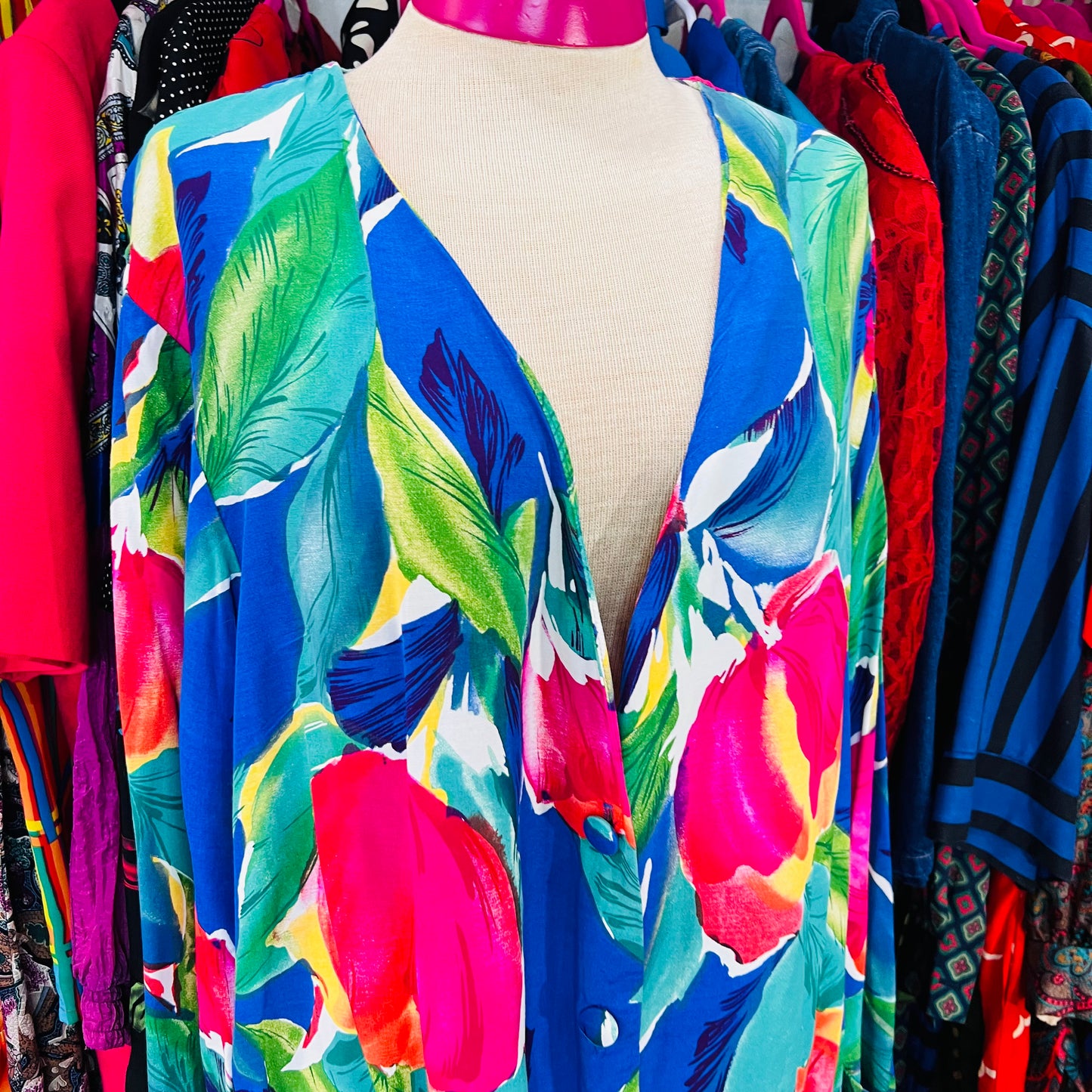 Vintage Vibrant Floral Blazer