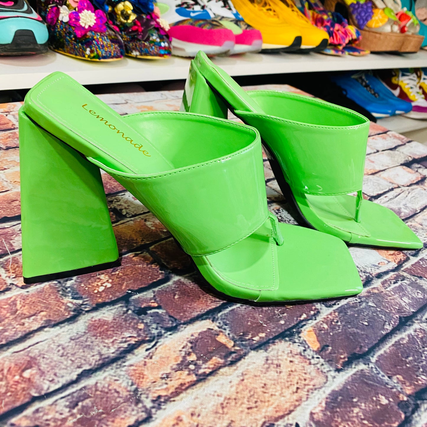 Green Thong Heels
