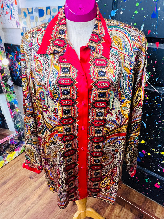 100% Silk Corey B Vintage Blouse